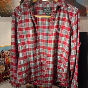 Vintage Woolrich Red & White Plaid Flannel Shirt – Women’s Small